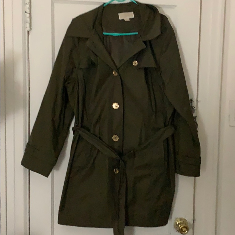Michael Kors Olive green trench raincoat plussize